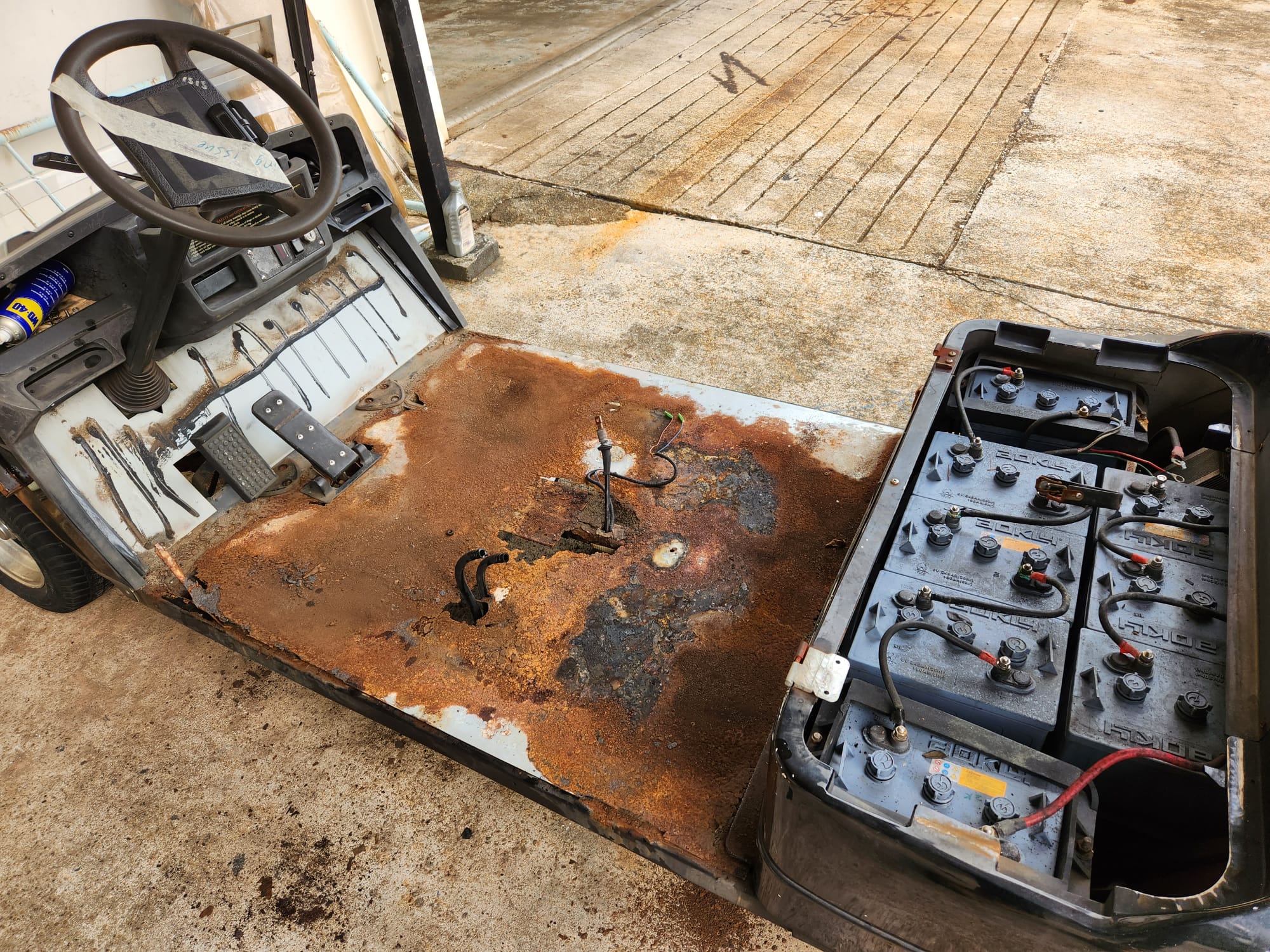 Corrosion and structural repair assessment for electric buggy battery compartment